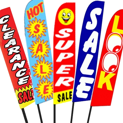 Three Swooper Flag Combo Used Cars Sale Welcome Red White Yellow 