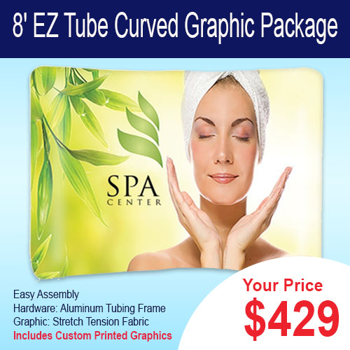  Alternative Views:         8' EZ Tube Curved Tension Fabric Graphic Package