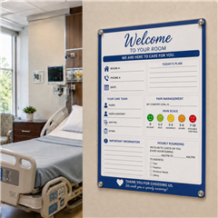 Custom healthcare huddle board