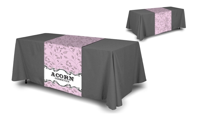 Table Runner - Custom Printed Fabric sign for business display sku SPTR