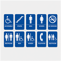 ADA Braille Facility Sign Set – 10 Pack