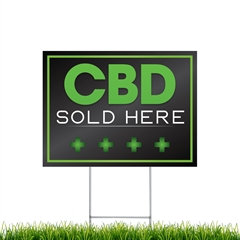 Yard Signs - Cbd Sold Here corrugated plastic sign with stakes sku spyscbd