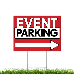 Yard Signs - Event Parking corrugated plastic sign with stakes sku spyseparking
