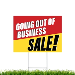 Yard Signs - Going Out Of Business Sale corrugated plastic sign with stakes sku spysgoob