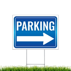 Yard Signs - Parking corrugated plastic sign with stakes sku spysprkng