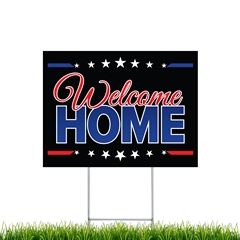 Yard Signs - Welcome Home corrugated plastic sign with stakes sku spyswlcmhm
